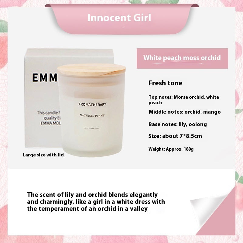 Candele profumate in barattolo di vetro fine sigillato con coperchio di legno