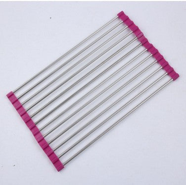 Scolapiatti pieghevole per lavello da cucina in acciaio inossidabile