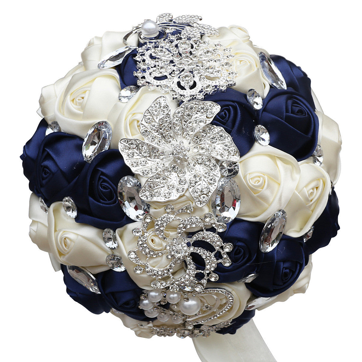 Braut Fertig Satin Bouquet Hochzeit Band Handheld