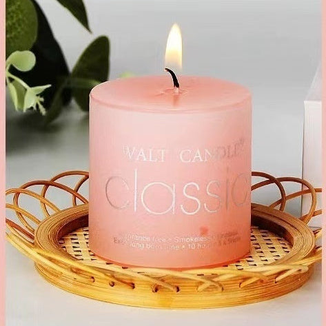 Candela profumata brillante senza fumo, cilindrica, colore, aromaterapia