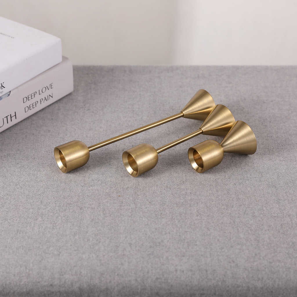 Portacandele in metallo color rame e alluminio per la casa o per eventi