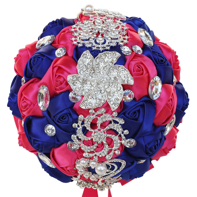 Braut Fertig Satin Bouquet Hochzeit Band Handheld