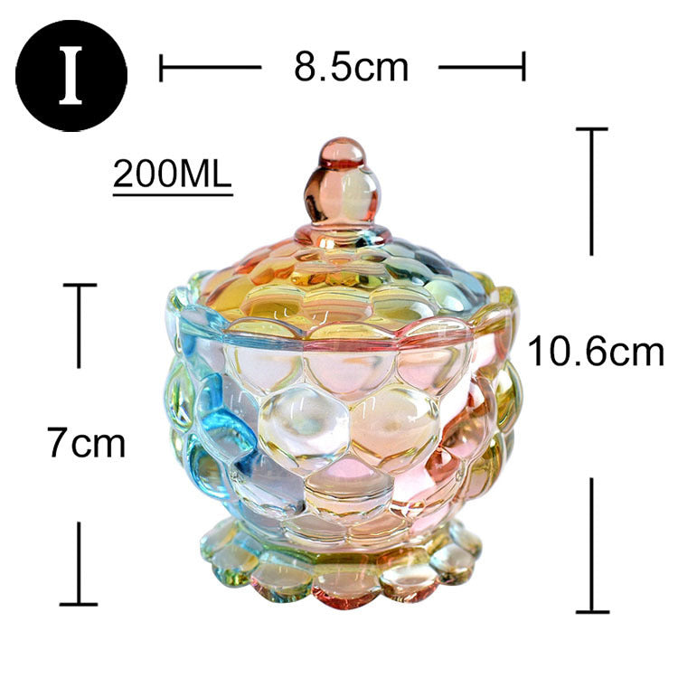 European style storage jar colorful glass candy jar