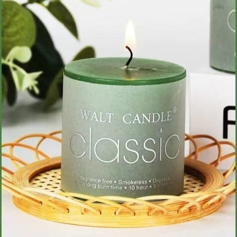 Candela profumata brillante senza fumo, cilindrica, colore, aromaterapia