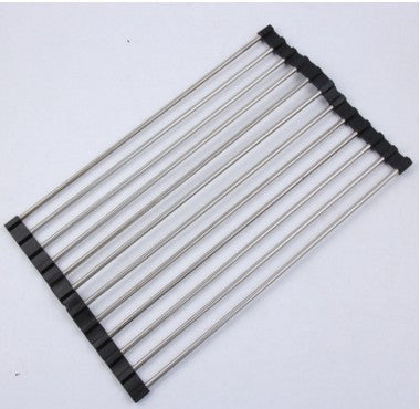 Scolapiatti pieghevole per lavello da cucina in acciaio inossidabile