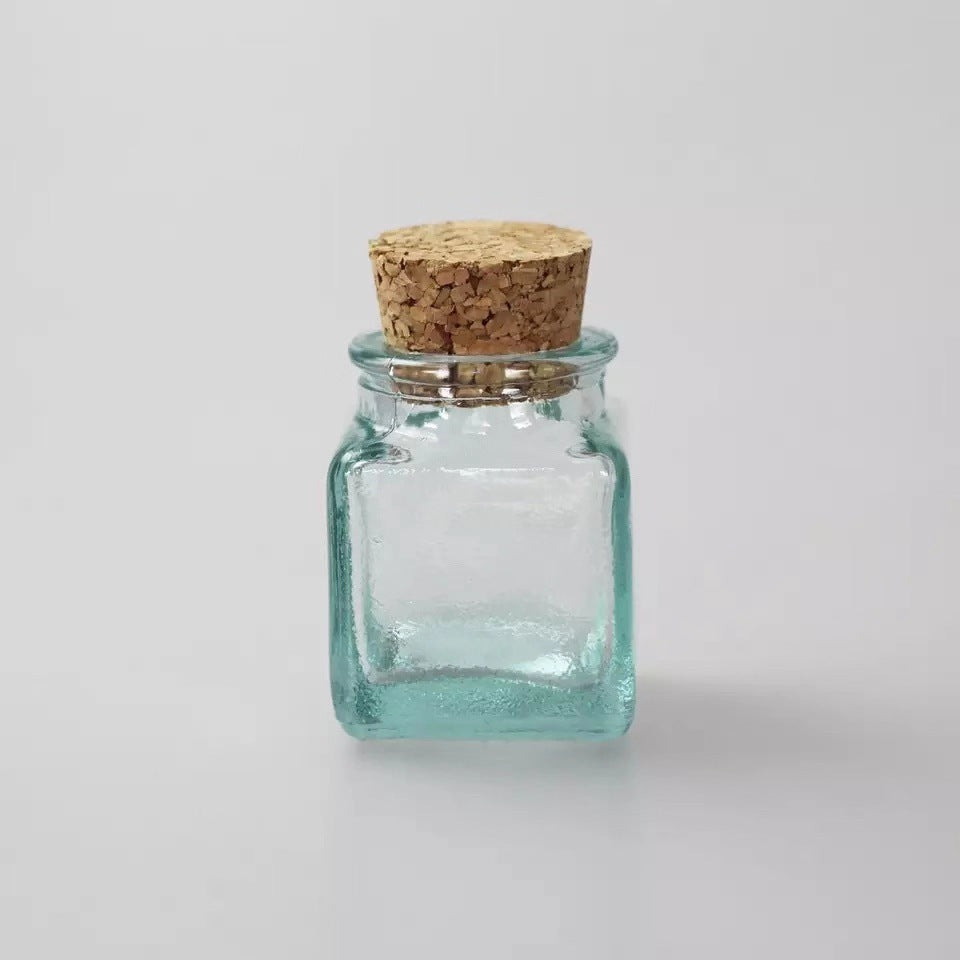 Glass cork jar made by hand unique quality.