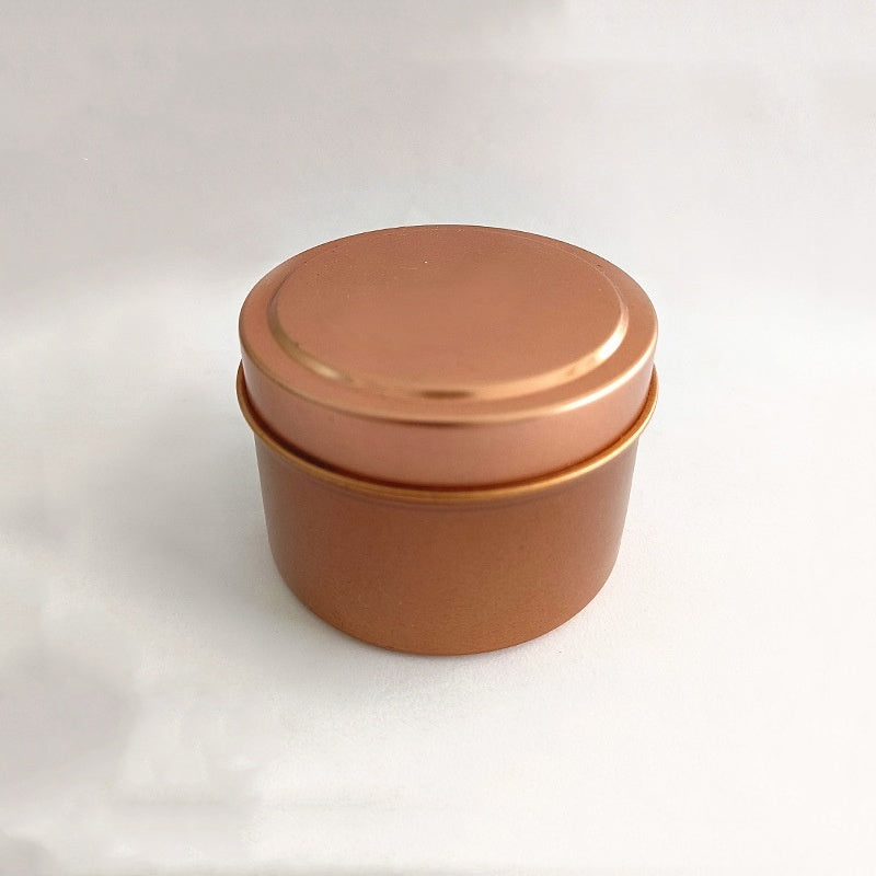 Candela in barattolo da 4 oz con coperchio convesso, contenitore in ferro per aromaterapia.