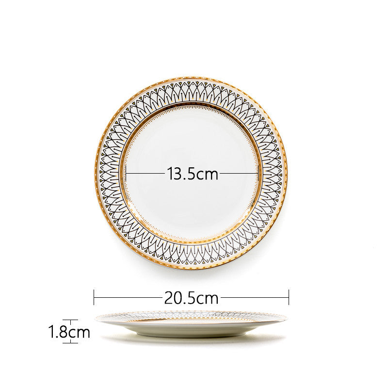 Piatto piano in ceramica placcato rosso a rete