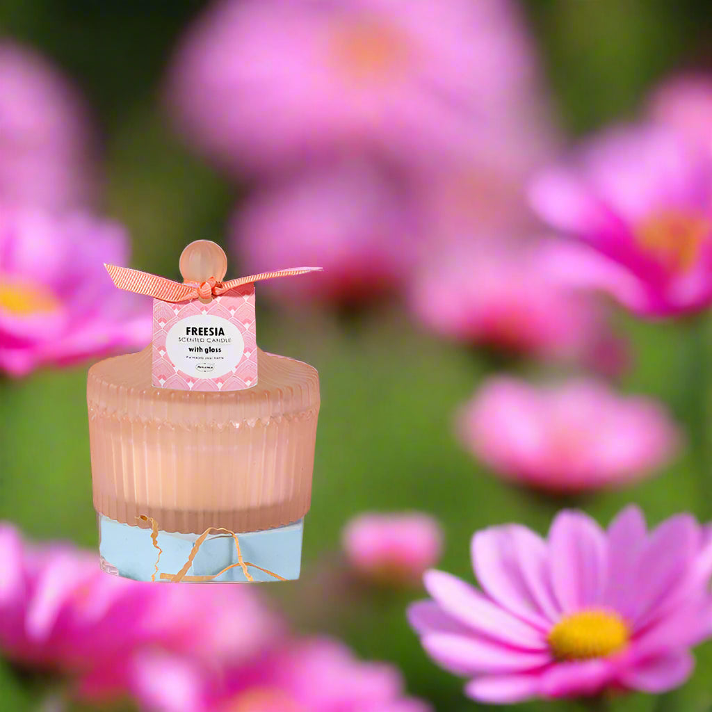 CANDELA PROFUMATA IN VETRO A ZIGZAG