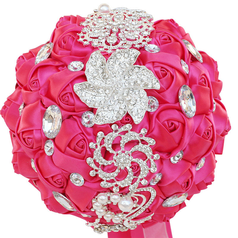 Braut Fertig Satin Bouquet Hochzeit Band Handheld