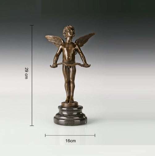 Statua di angelo in rame semi-intagliata a mano