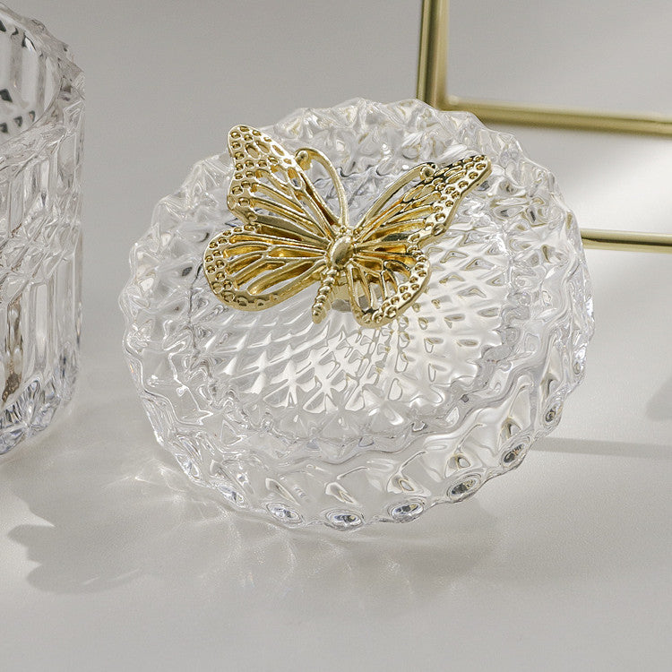 Glass Storage Jar With Butterfly