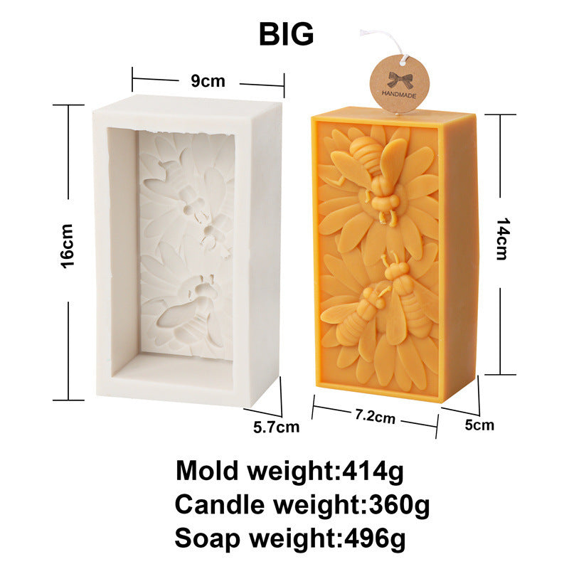 Stampo per candela in silicone 3 api Blocco di cera d'api