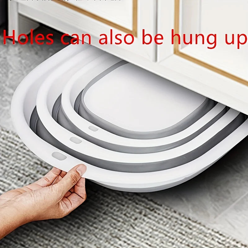 Cestini portabiancheria pieghevoli per lavabo, confezione da 3, salvaspazio.