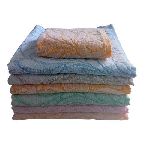 Set 6+6 Asciugamani Jacquard in Cotone Egiziano – Fiori o Cashmere