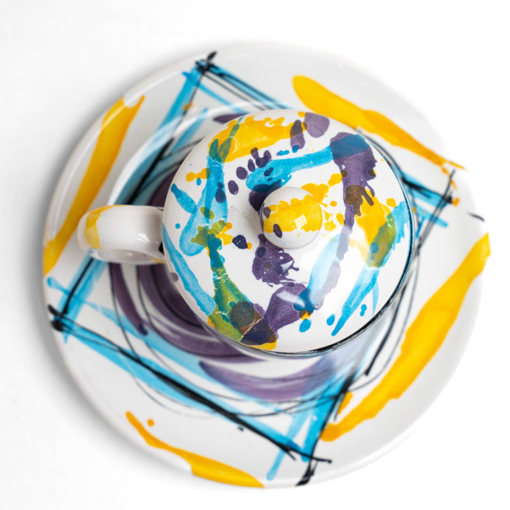 Tazzina Caffè Tris Giallo e Azzurro Istintismo