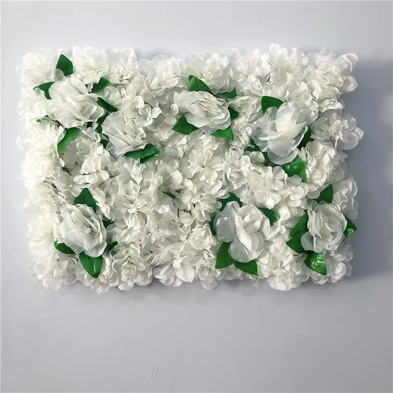 Sfondo decorativo per pareti con fiori artificiali di rose di seta rosa