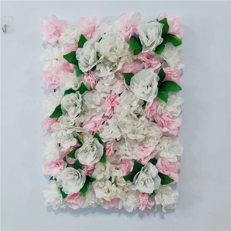 Sfondo decorativo per pareti con fiori artificiali di rose di seta rosa