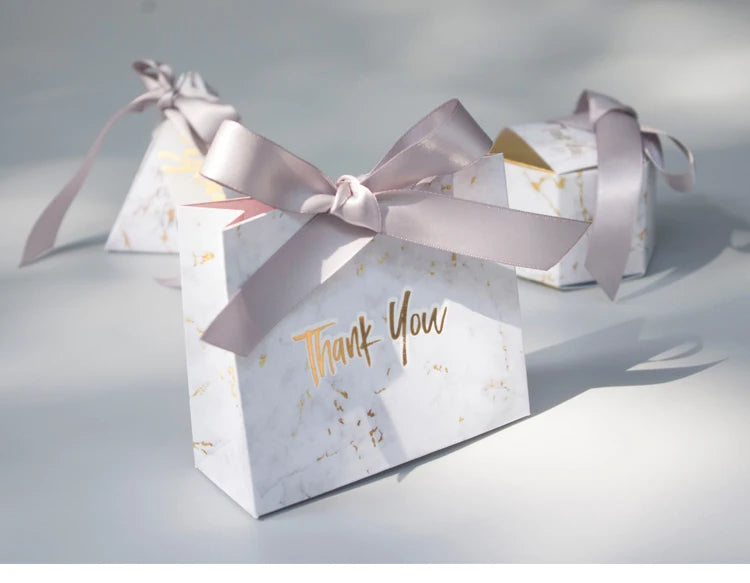 Nuova scatola regalo creativa in marmo grigio per feste e baby shower