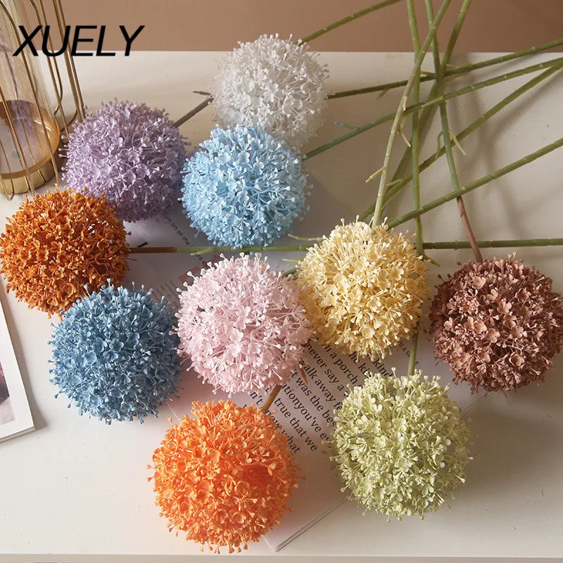 Grande ramo artificiale di cipolla colorata per sala da matrimonio, floreale, 75 cm.