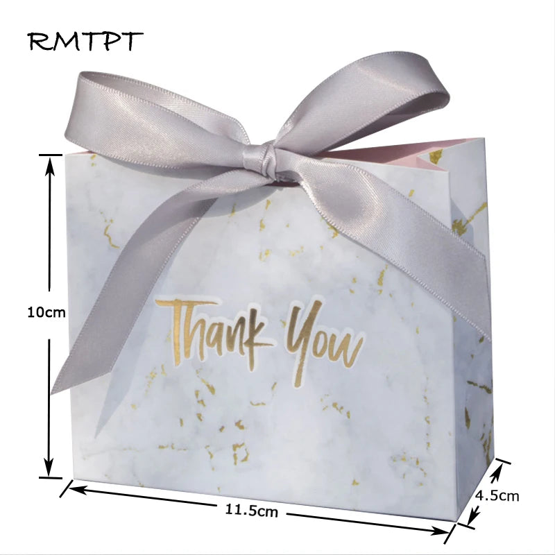 Nuova scatola regalo creativa in marmo grigio per feste e baby shower