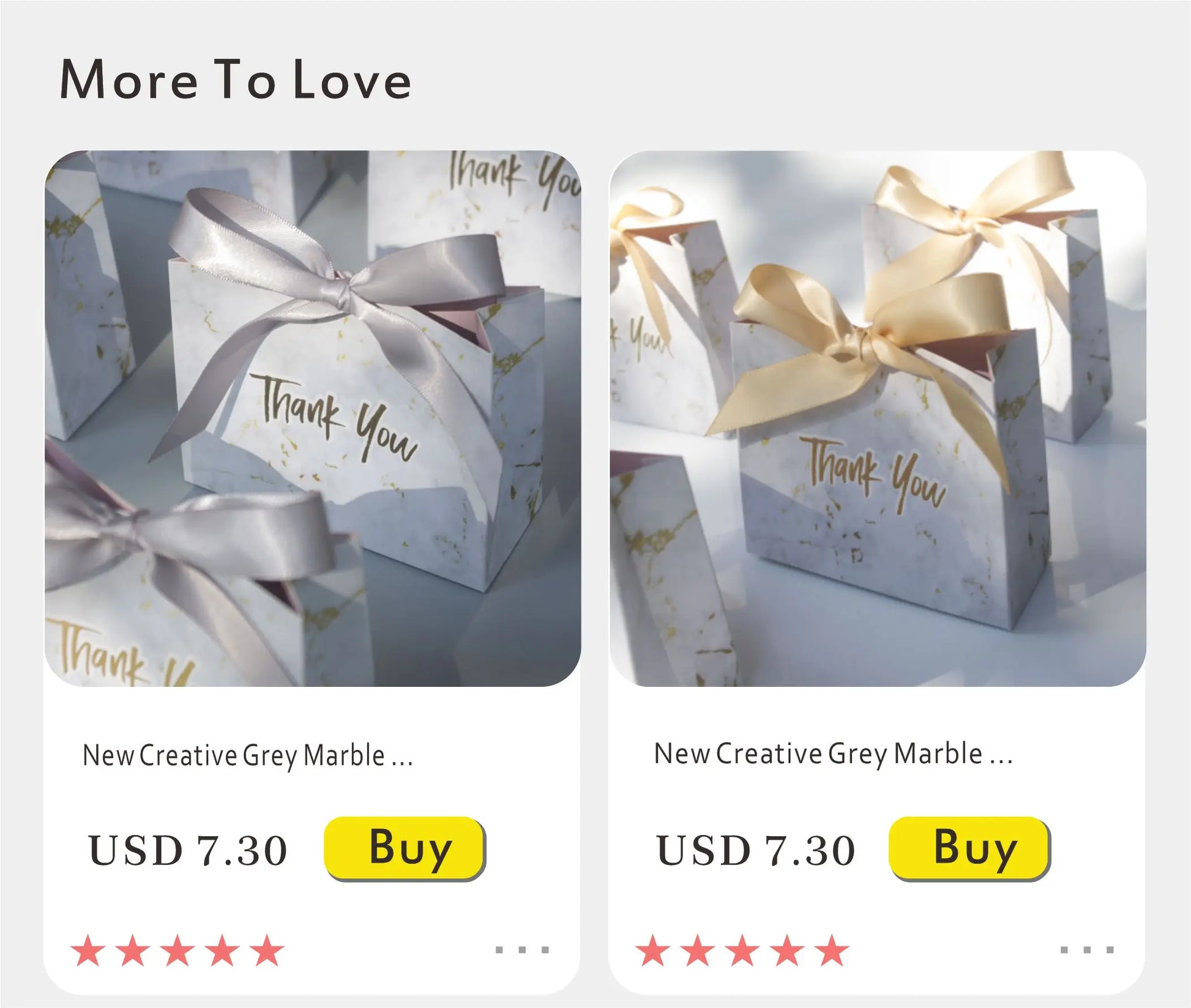 Nuova scatola regalo creativa in marmo grigio per feste e baby shower