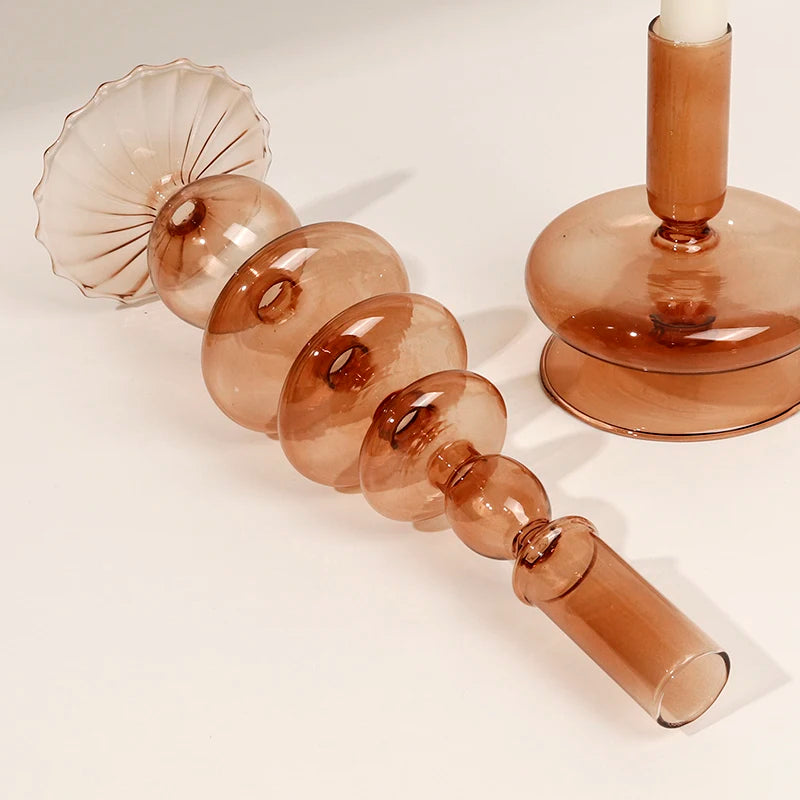 Portacandele in vetro pregiato per candelieri.