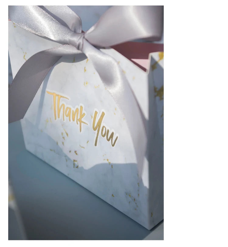 Nuova scatola regalo creativa in marmo grigio per feste e baby shower