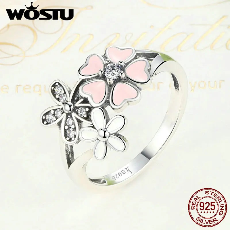 Poetic Daisy Kirschblütenring 100 % 925 Sterling Silber