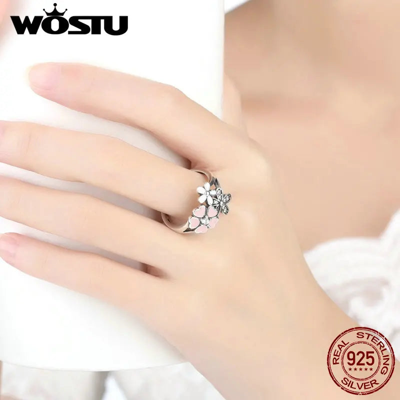 Poetic Daisy Kirschblütenring 100 % 925 Sterling Silber