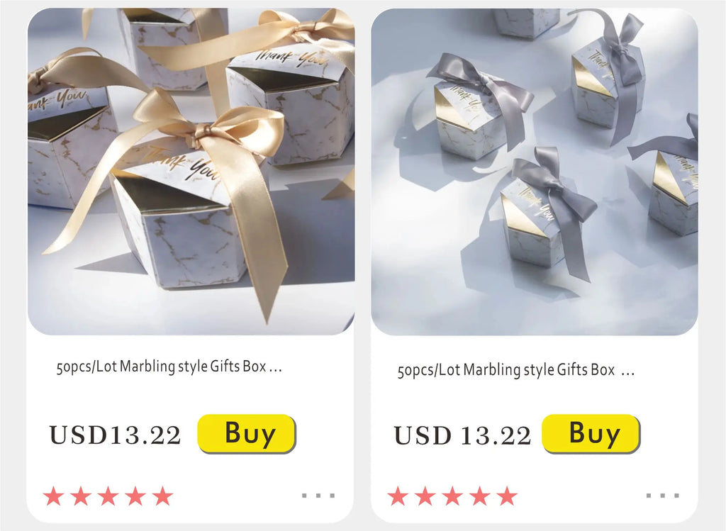 Nuova scatola regalo creativa in marmo grigio per feste e baby shower