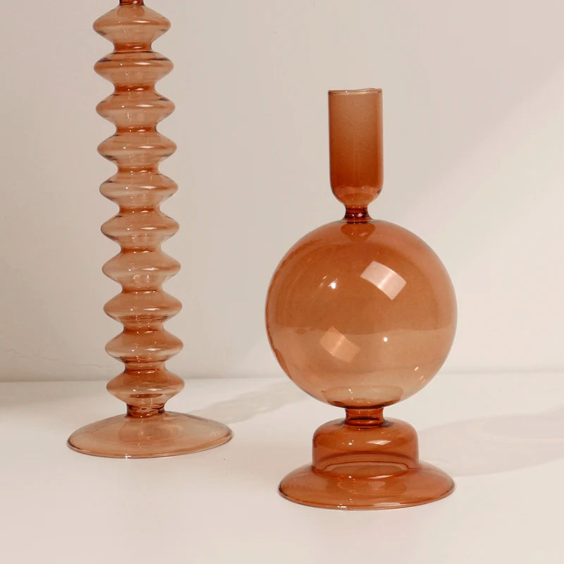 Portacandele in vetro pregiato per candelieri.