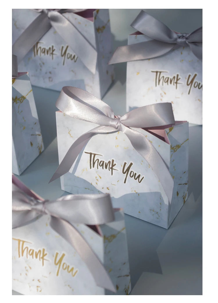 Nuova scatola regalo creativa in marmo grigio per feste e baby shower