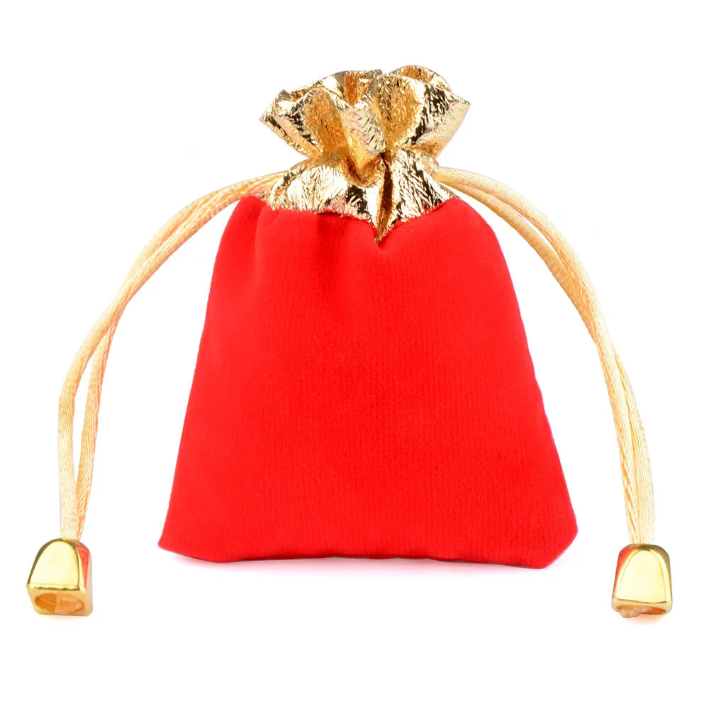 Geschenktüte Kordelzug Samt Taschen Gold Farbe Trim Für Hochzeit