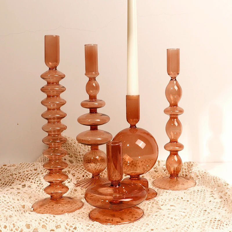 Portacandele in vetro pregiato per candelieri.