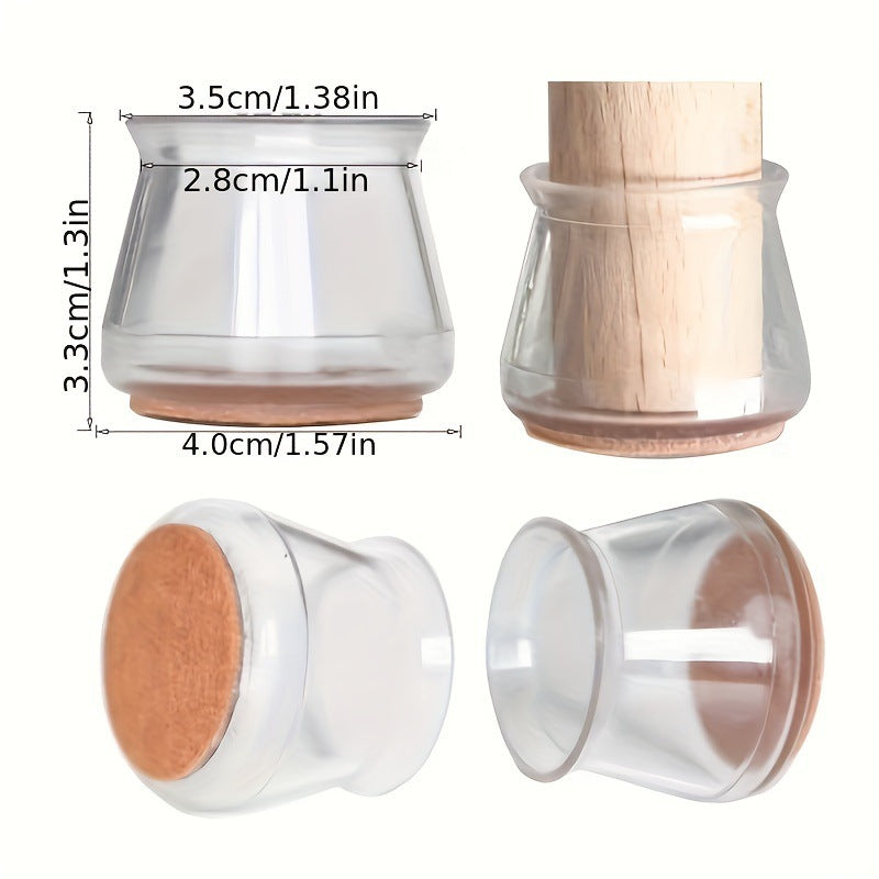 Gambe per sedie con tappetini trasparenti, silenziose e resistenti all'usura, custodia protettiva