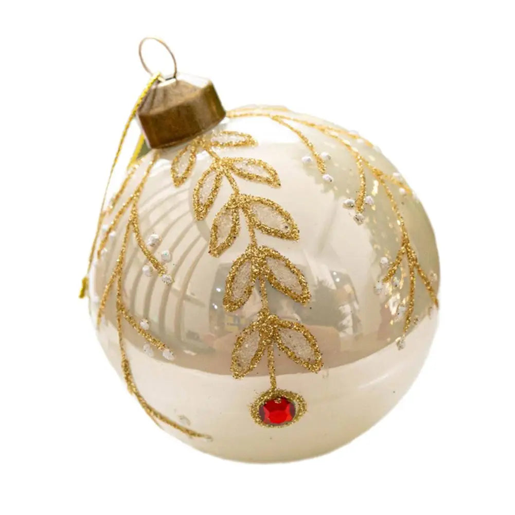 Decorazioni per l'albero di Natale, palline di vetro glitterate.