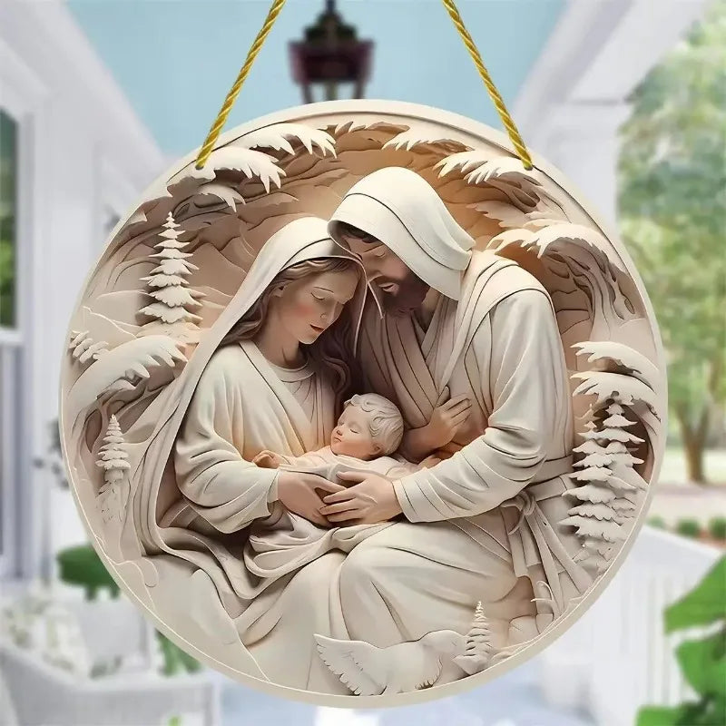 Adorno navideño 3D de Cristo Jesús para el árbol de Navidad
