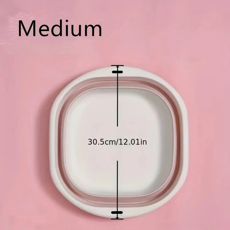 Cestini portabiancheria pieghevoli per lavabo, confezione da 3, salvaspazio.