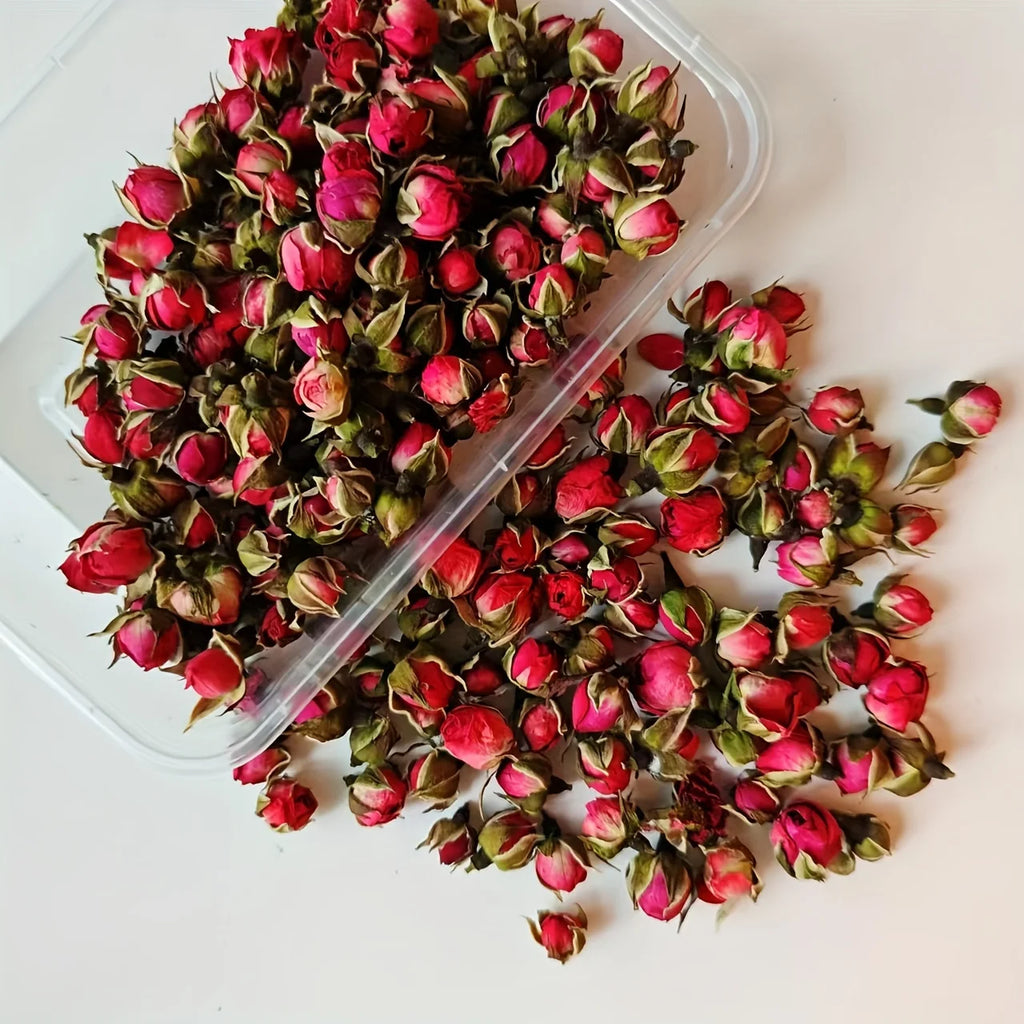 Decorazione per il soggiorno con fiori secchi di rose rosa, fatta a mano.