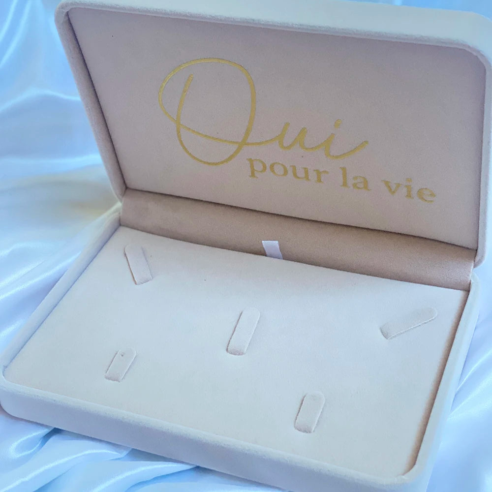 Flanell-Schmuckkästchen, individuelle Geschenkbox für Eheringe zur Hochzeit.