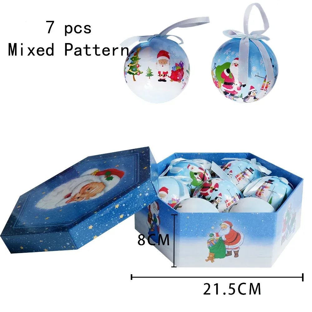 Palle di Natale, pendenti natalizi, decorazioni per l'albero, palline multicolori, set di decorazioni per feste in casa, palline decorative natalizie Navidad