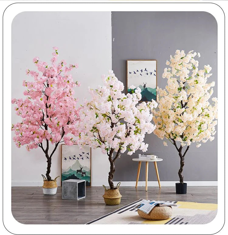 Hojas de bonsái de árbol de flor de cerezo artificial para decoración de eventos, hogar u oficina.