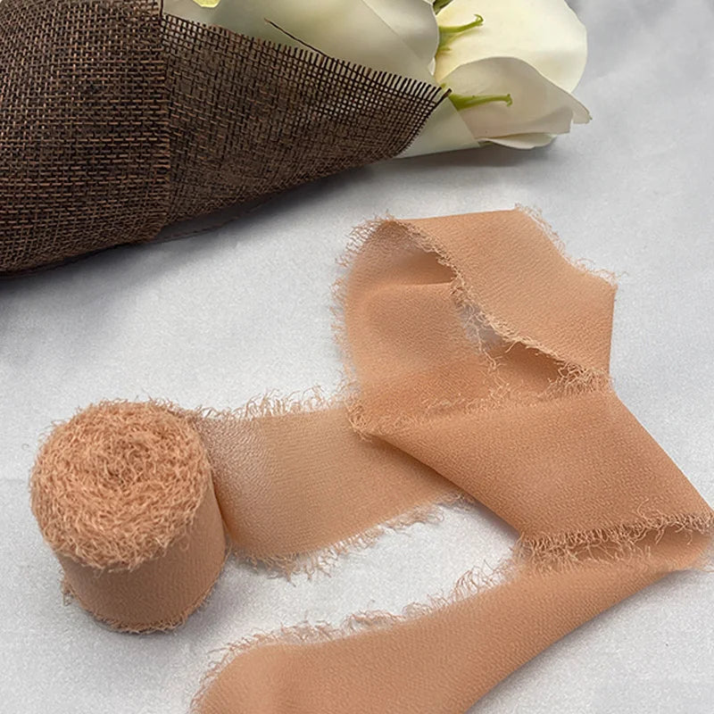 Nastro di pizzo, nastro di seta chiffon, fiori