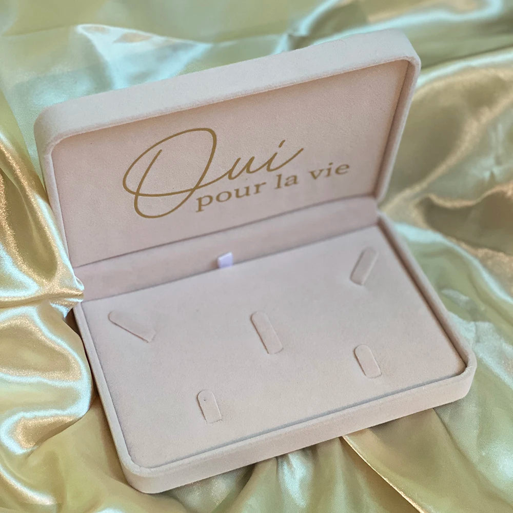 Flanell-Schmuckkästchen, individuelle Geschenkbox für Eheringe zur Hochzeit.