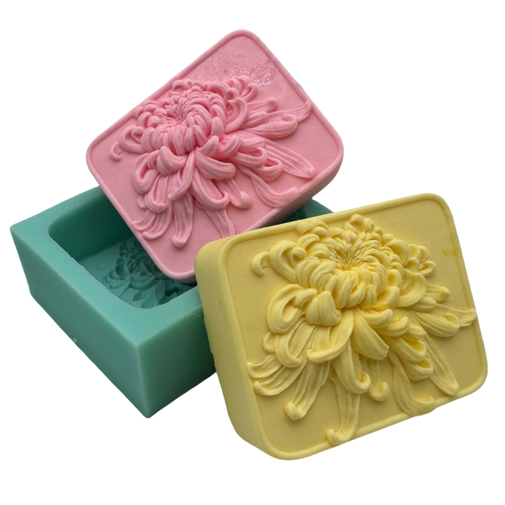 Elegante stampo per sapone a forma di girasole rettangolare 3D