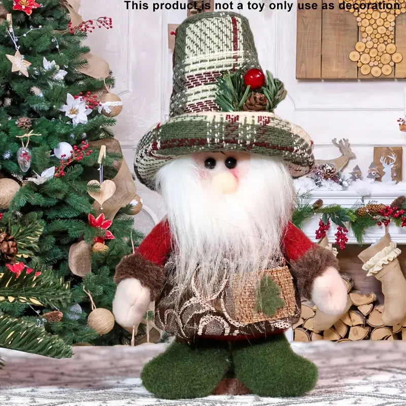 Albero di Natale in poliestere resistente con Babbo Natale e pupazzo di neve.