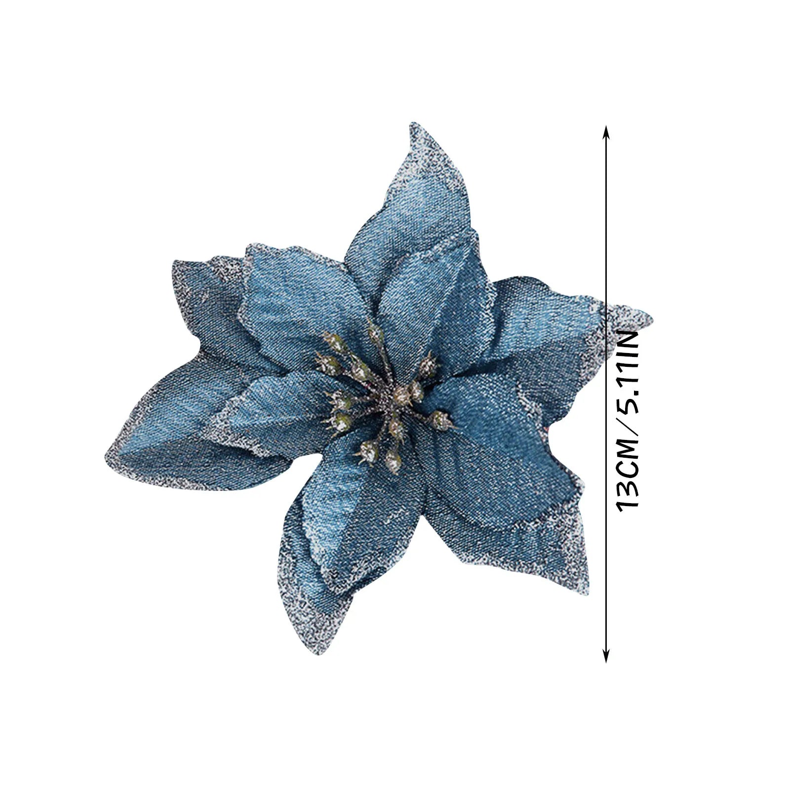 Fiori di Natale artificiali 12 pezzi di ornamenti glitterati