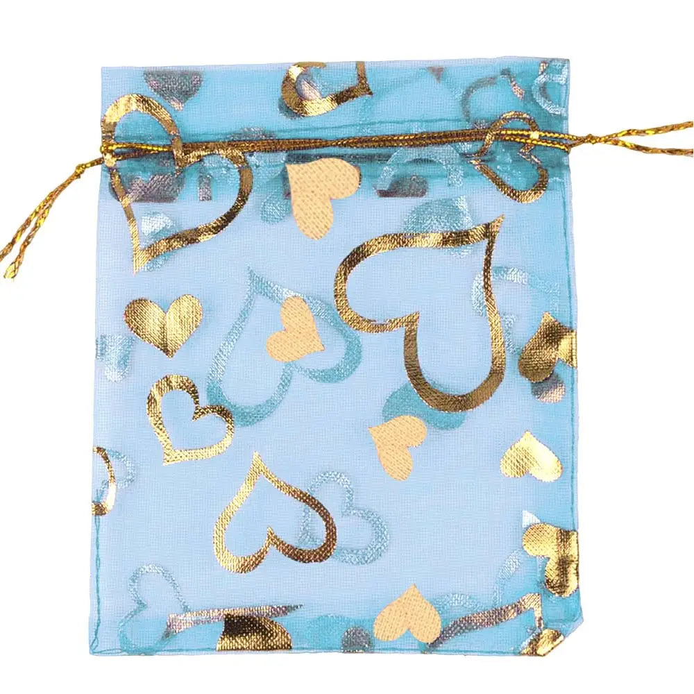 Sacchetti in organza a forma di cuore per eventi, 25 pezzi