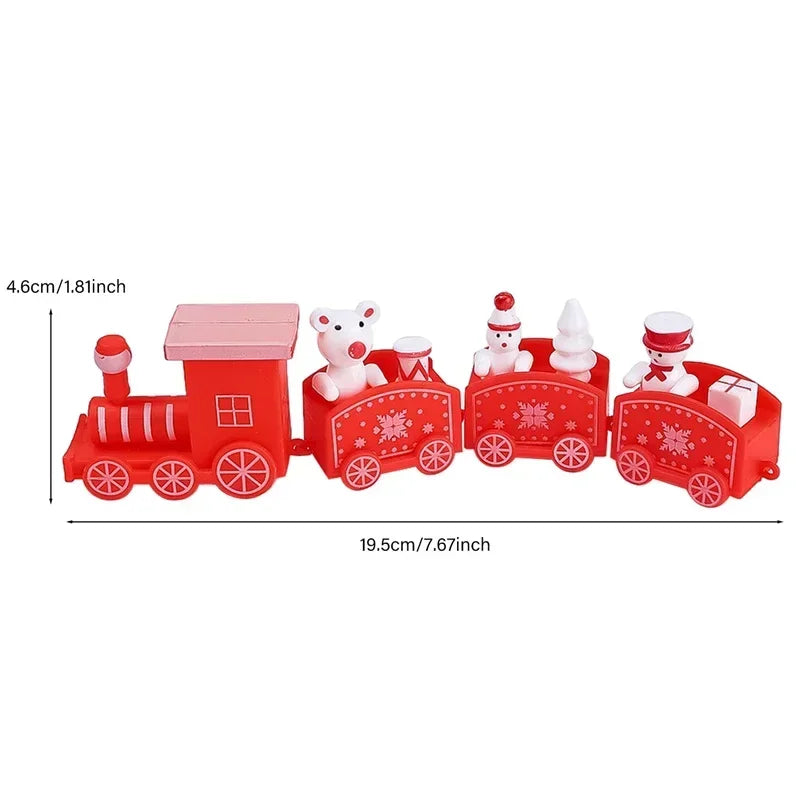 Decorazioni natalizie a forma di treno in legno, decorazione per torta di Babbo Natale